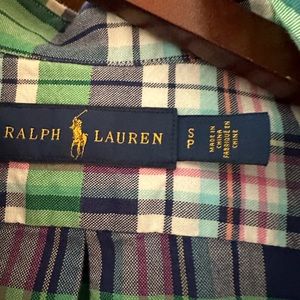 Ralph Lauren button down shirt. Used but taken care of.